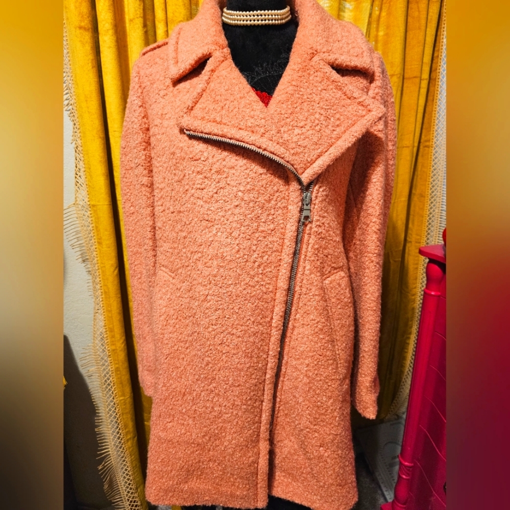 Ann Taylor Loft Pink Wool Trench Coat Size M